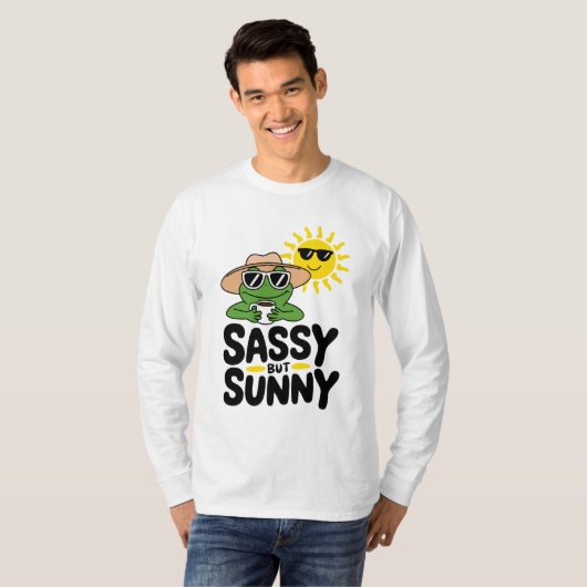 Sassenes, aber sonniges Froschdesign - Funny Summe T-Shirt (Vorne ganz)