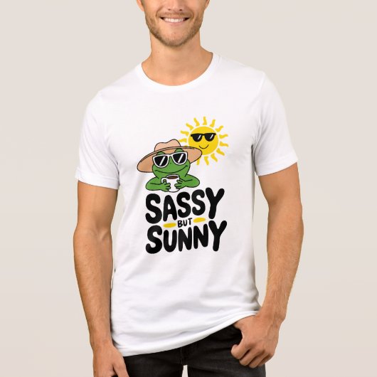 Sassenes, aber sonniges Froschdesign - Funny Summe Tri-Blend Shirt (Vorderseite)