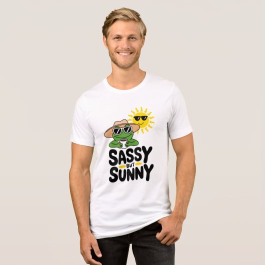 Sassenes, aber sonniges Froschdesign - Funny Summe Tri-Blend Shirt (Vorderseite voll)