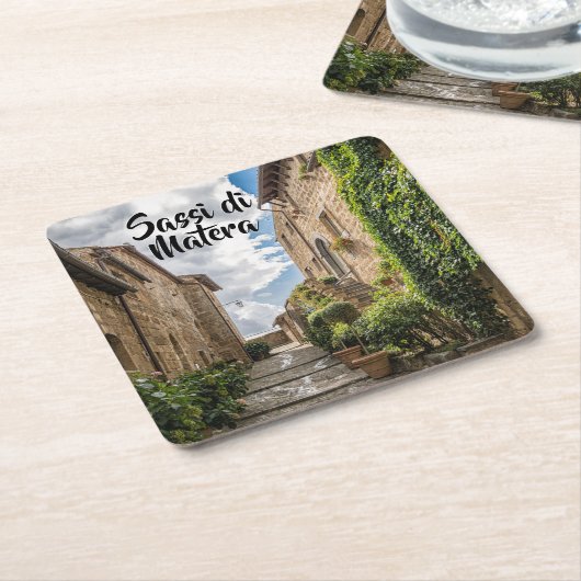 Sassi di Matera Italien Ivy Rustikale Stufen Rechteckiger Pappuntersetzer (angewinkelt)