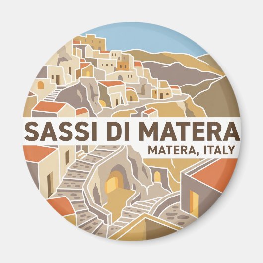 Sassi di Matera Italien Magnet (Vorne)