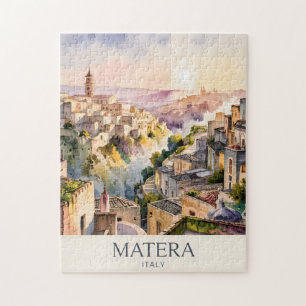 Sassi di Matera Reise Italien Höhlenstadt Aquarell Puzzle