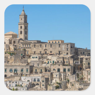 Sassi Di Matera-Stadt in Italien Quadratischer Aufkleber