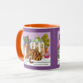Sassige orange getigerte Küchenarbeitsplatte Katze Tasse (Vorderseite Links)
