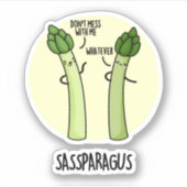 Sassparagus Funny Asparagus Gemüsepuppe Aufkleber (Vorderseite)