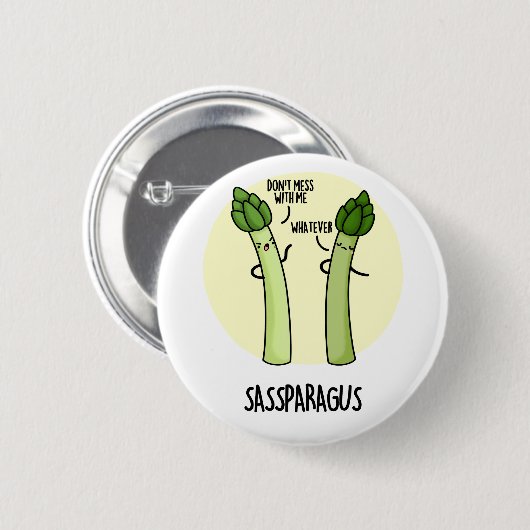 Sassparagus Funny Asparagus Gemüsepuppe Button (Vorne & Hinten)
