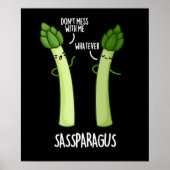 Sassparagus Funny Asparagus Gemüsepuppe Dark BG Poster (Vorne)