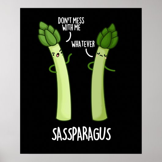 Sassparagus Funny Asparagus Gemüsepuppe Dark BG Poster (Vorne)