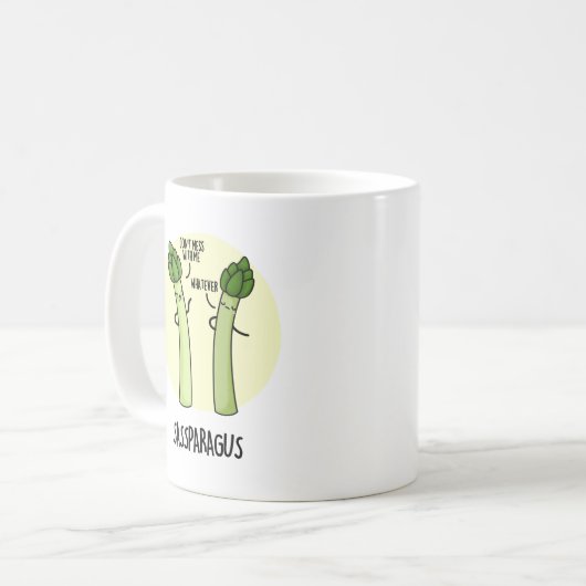 Sassparagus Funny Asparagus Gemüsepuppe Kaffeetasse (Vorderseite Links)