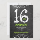 Sassy 16. Geburtstag-Tafel-Einladung Einladung (Rückseite)