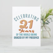 Sassy 21. Geburtstagshöhe Einladung (Stehend Vorderseite)
