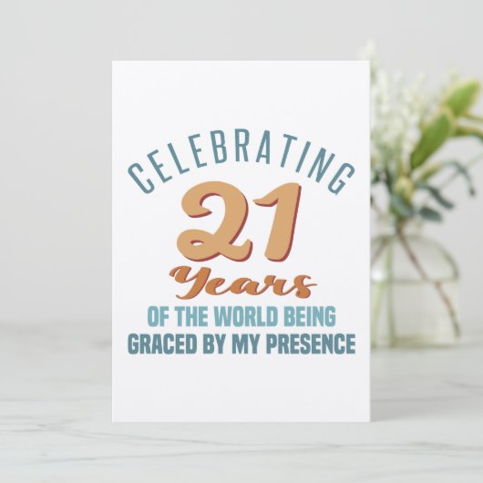 Sassy 21. Geburtstagshöhe Einladung (Stehend Vorderseite)