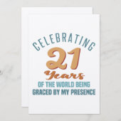Sassy 21. Geburtstagshöhe Einladung (Vorne/Hinten)
