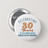 Sassy 30. Geburtstagsstärke Button (Vorne & Hinten)
