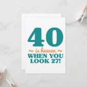 Sassy 40. Geburtstag Karte (Vorderseite/Rückseite Beispiel)