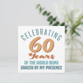 Sassy 60. Geburtstagsstärke Karte (Stehend Vorderseite)