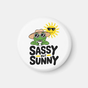 Sassy aber Sunny Frog Design - Funny Summer Magnet