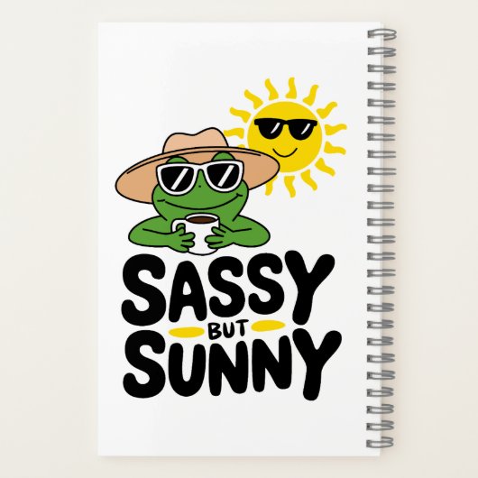 Sassy aber Sunny Frog Design - Funny Summer Notizblock (Rückseite)