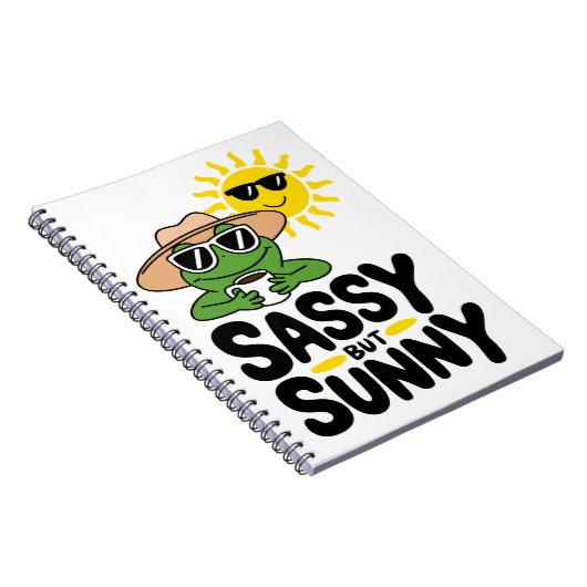 Sassy aber Sunny Frog Design - Funny Summer Notizblock (Rechte Seite)