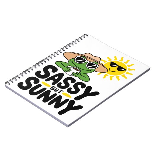Sassy aber Sunny Frog Design - Funny Summer Notizblock (Linke Seite)
