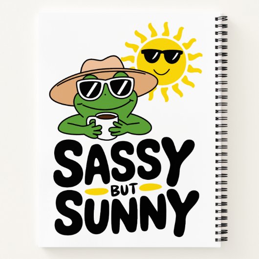 Sassy aber Sunny Frog Design - Funny Summer Notizblock (Rückseite)