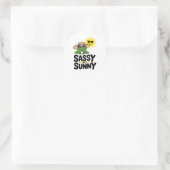Sassy aber Sunny Frog Design - Funny Summer Runder Aufkleber (Tasche)