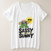 Sassy aber Sunny Frog Design - Funny Summer Women Große Größe T-Shirt (Design vorne)