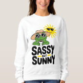 Sassy aber Sunny Frog Design - Funny Summer Women Sweatshirt (Vorderseite)