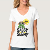Sassy aber Sunny Frog Design - Funny Summer Women T-Shirt (Vorderseite)