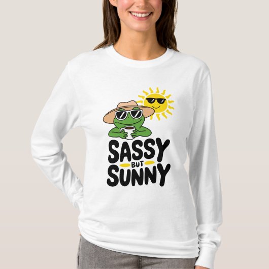 Sassy aber Sunny Frog Design - Funny Summer Women T-Shirt (Vorderseite)