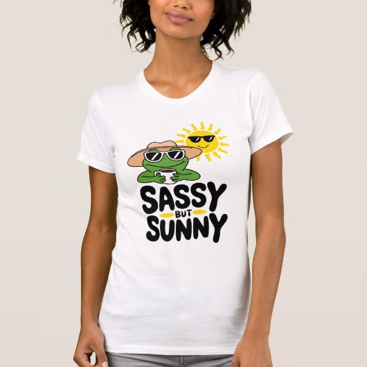 Sassy aber Sunny Frog Design - Funny Summer Women T-Shirt (Vorderseite)
