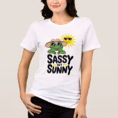 Sassy aber Sunny Frog Design - Funny Summer Women Tri-Blend Shirt (Vorderseite)