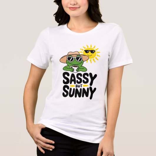 Sassy aber Sunny Frog Design - Funny Summer Women Tri-Blend Shirt (Vorderseite)