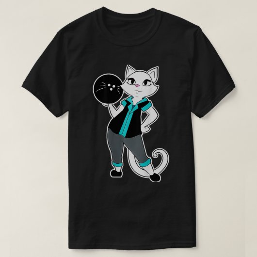 Sassy Alley Cat Bowling Team Backside T T-Shirt (Design vorne)