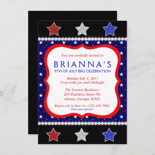 Sassy amerikanischer Unabhängigkeitstag laden ein Einladung (Vorne/Hinten)