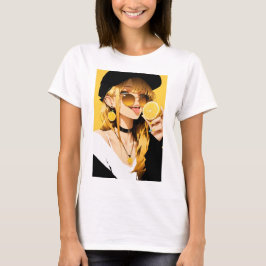 Sassy Anime Mädchen mit Zitrone T-Shirt