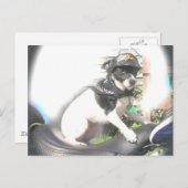 Sassy Biker Rat Terrier Babe Postkarte (Vorne/Hinten)