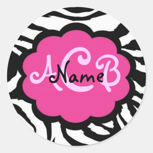 Sassy Black and Pink Zebra Sticker (Vorderseite)