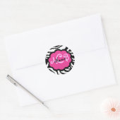 Sassy Black and Pink Zebra Sticker (Umschlag)