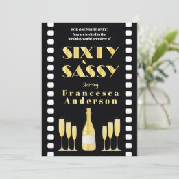 Sassy Black Gold Champagne 20er Movie Style Einladung