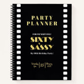 Sassy Black Gold Party Planner Roaring 20er Notizblock (Vorderseite)