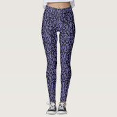 Sassy Black Paisley Print auf Lavender Leggings (Vorderseite)