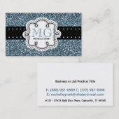 Sassy blaue Glitzer-Blick-Damen irgendein Beruf Visitenkarte (Vorne/Hinten)