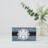 Sassy blaue Glitzer-Blick-Damen irgendein Beruf Visitenkarte (Stehend Vorderseite)