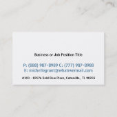 Sassy blaue Glitzer-Blick-Damen irgendein Beruf Visitenkarte (Rückseite)