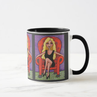 Sassy blonder u. roter Stuhl - Tasse