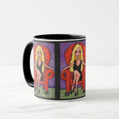 Sassy blonder u. roter Stuhl - Tasse (Vorderseite Links)