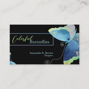 Sassy Blue Butterfly Designer Visitenkarte