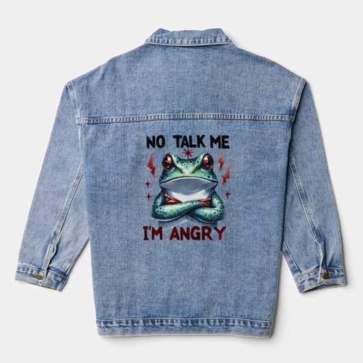 Sassy Bold Ich bin wütend Frog Graphic Quote Jeansjacke (Rückseite)