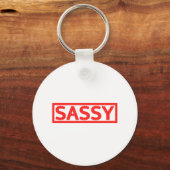 Sassy Briefmarke Schlüsselanhänger (Vorderseite)